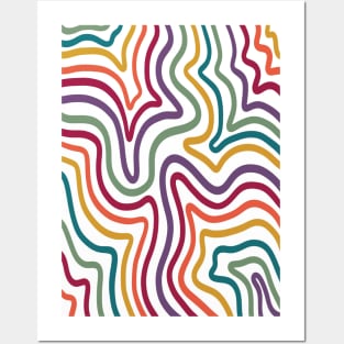 Retro Rainbow Liquid Swirls Posters and Art